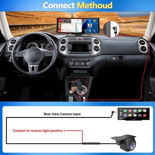 Rückfahrkamera mit Kabellos Carplay Android Auto Funk 10.26-Zoll'Tragbar Monitor - Bild 10 von 12