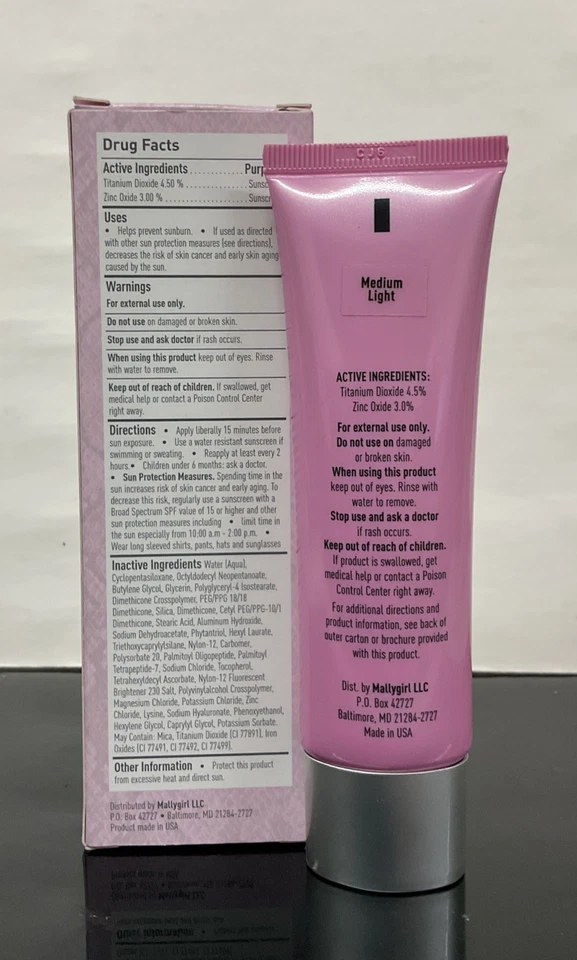 Mally Face Defender BB Cream Foundation SPF 15 *Medium Light* 1.8 Fl Oz. - Image 3 of 4