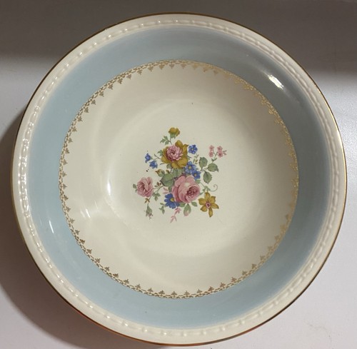 Homer Laughlin Eggshell Georgian Chateau Blue RoundServing Bowl 8.5” Excellent - 第 1/2 張圖片
