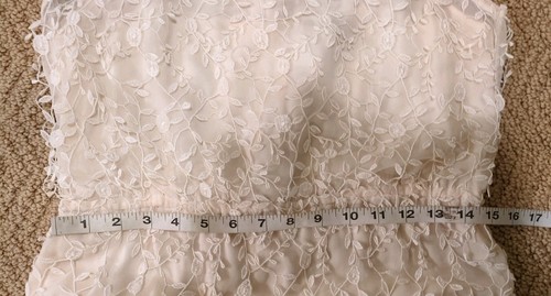 Alice + Olivia Silk Dress Size M Ivory Silk W/Sheer Layer & Lace Overlay - Picture 18 of 23