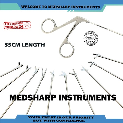 HNO Mikro Kehlkopfzange Set 10 Stück, Scherengreifer Biopsiebecher usw. - Bild 3 von 3