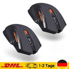 2 Funk Maus Gaming Kabellos Wireless Mouse Für PC Laptop Schwarz Laptop Funkmaus