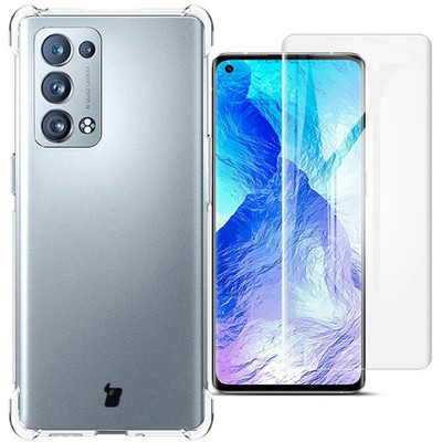 Handyhülle 2x Folie für Oppo Reno 6 Pro 5G Bizon Case Cover Tasche Transparent