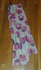 Talbots Ivory Pink Tulips Floral Double Sided 100 Silk Oblong Scarf 70"