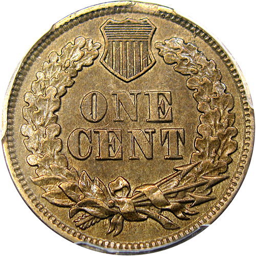 1863 1C PCGS AU55 COPPER-NICKEL INDIAN ~ MINT ERROR & HIGH-END! - Picture 3 of 4