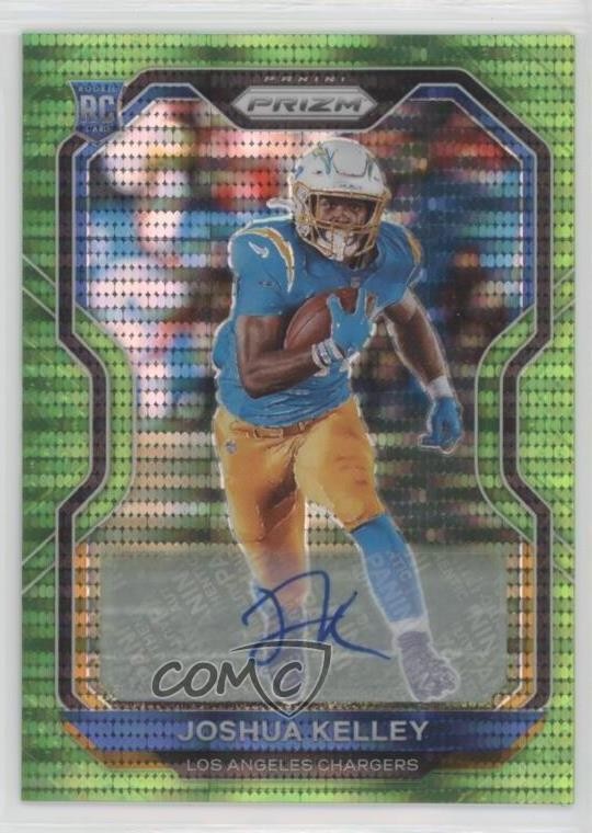 2020 Panini Prizm Neon Green Pulsar Joshua Kelley #326 Rookie Auto RC 2l4