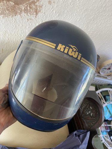 AMAZING VINTAGE SWISS KIWI CRASH HELMET SIZE 56 FULL FACE RETRO. Extras ! - Picture 3 of 8