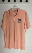 Travis Mathew Brogrammer Polo Mens LG Heather Autumn Sunset Orange Golf Wear EUC
