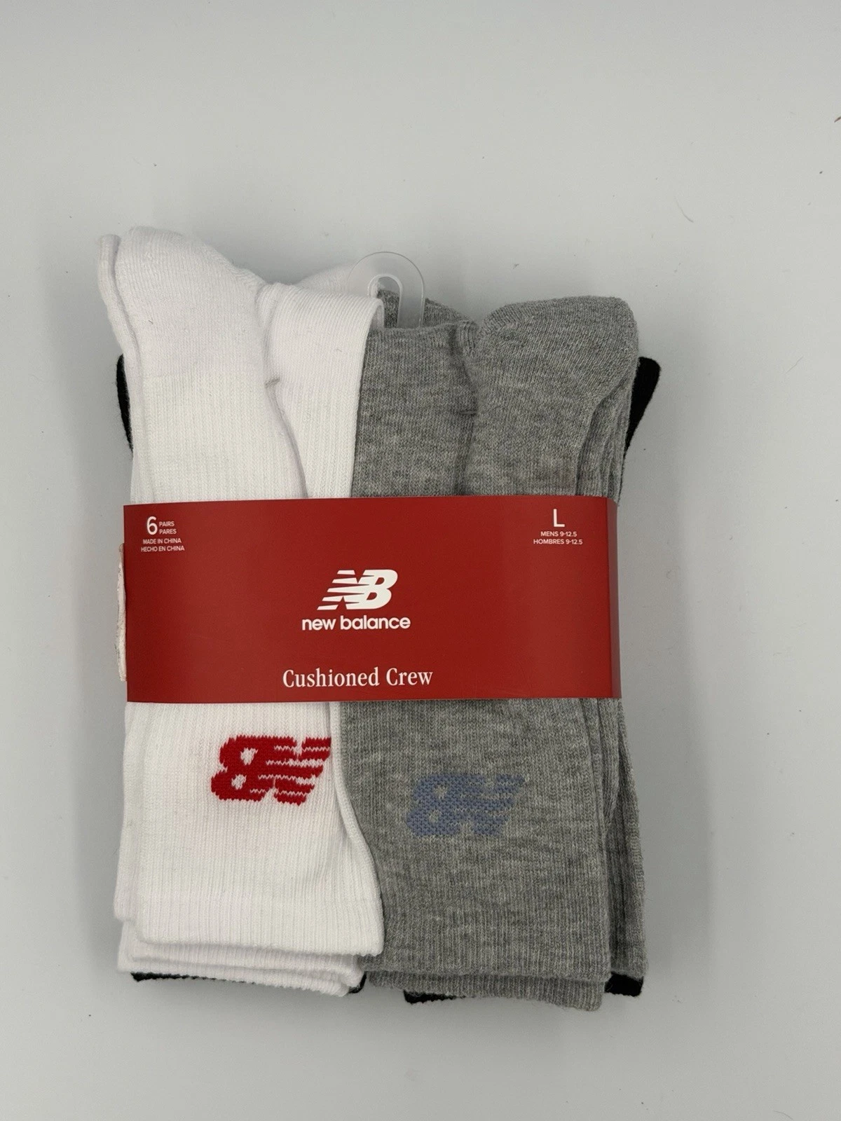 New Balance 6 PR Performance Cushion Crew Socks Mens Size 9-12.5 New