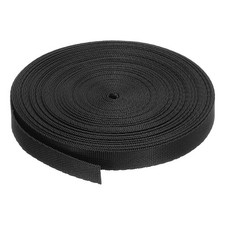 Flat Nylon Webbing Strap 3/8 Inch 10 Yards Black for Backpack