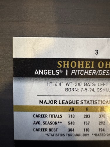 2020 Topps Gold Label Class 1 Shohei Ohtani #3 - Picture 6 of 9