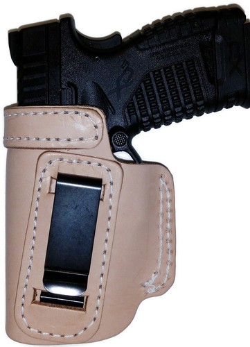 LT TAN CUSTOM IWB Leather Gun Holster U CHOOSE:rh,lh-laser-slide-cant-belt-mag - Picture 6 of 6