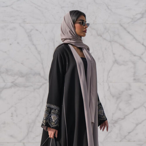 Dubai Ricamo Kimono Aperto Donna Cardigan Abito Caftano Abaya Abito Tacchino Arabo - Foto 17 di 28