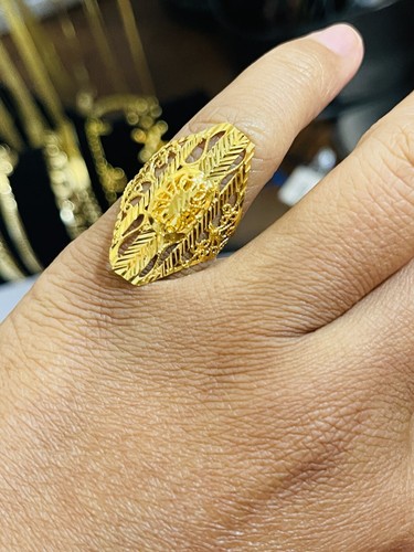 22K 916 Fine Yellow Saudi Gold Women's Marriage Bridal Ring Size 5.5”-6” 3.13grm