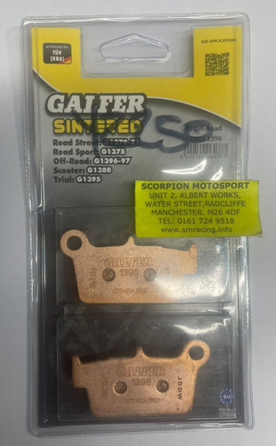 PASTIGLIE FRENO POSTERIORI SINTERIZZATE GALFER FD286 G1396 - YAMAHA, KAWASAKI, TM, SUZUKI - Foto 2 di 5