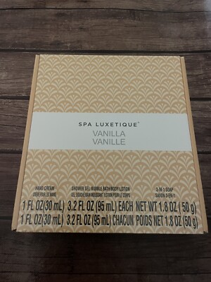 Spa Luxetique Vanilla Gift Set Body Lotion, Shower Gel, Bubble Bath EXP 11/26
