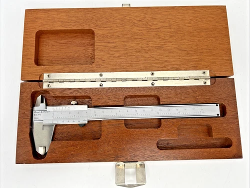 Brown & Sharpe 577-1 Precision Micrometer Caliper with Wood Case RARE Swiss Made