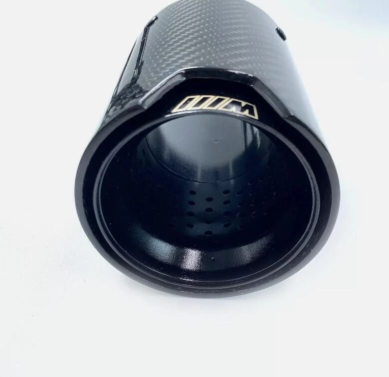 For M Performance BMW Pipes inlet 66mm Glossy Black Carbon Fiber Exhaust Tip 2PC Foto 4 de 4