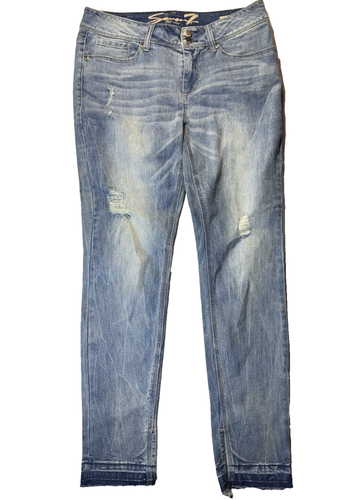 Seven7 Jeans Women's Size 12 Blue High-Rise Tummyless Skinny Denim 29" Inseam - Picture 1 of 12