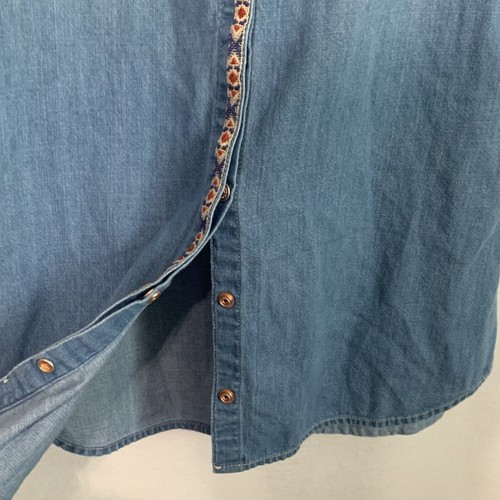 Abercrombie Kids Size 13/14 Girls Denim Western Trim Button Up Dress/Tunic  - Picture 5 of 9