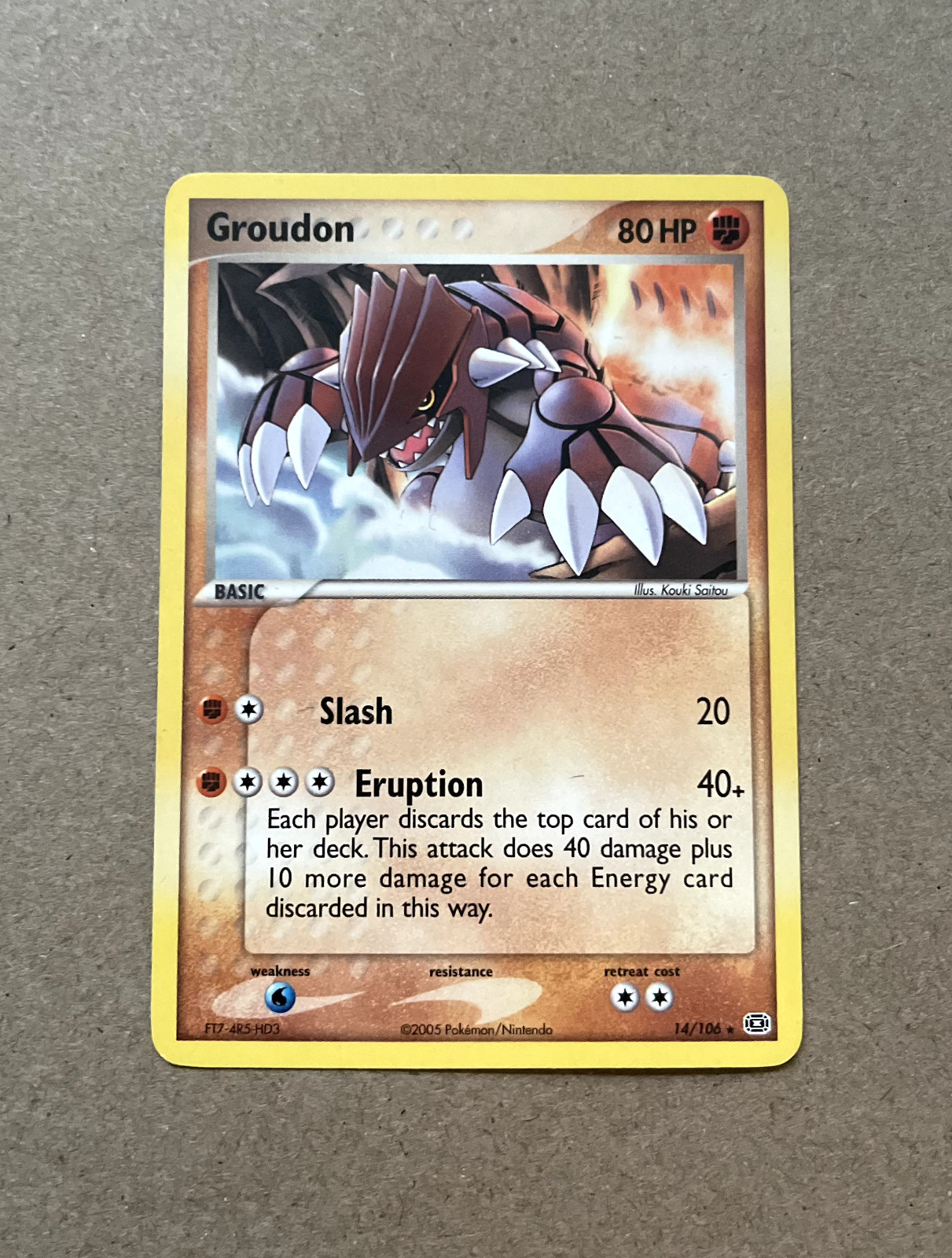 Groudon 14/106 Emerald Regular Rare Pokemon Near Mint Condition