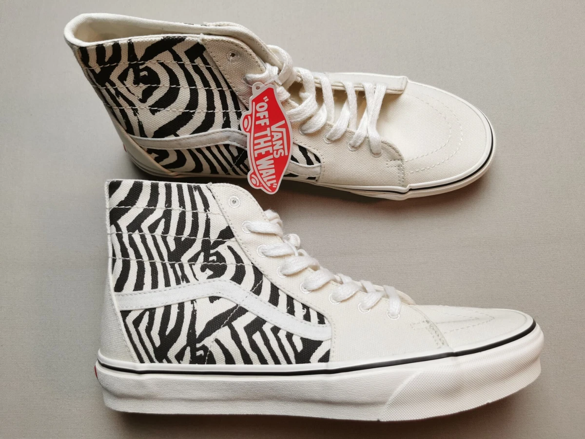 VANS Mens Size UK 10 SK8 HI Tapered Zebra Print Trainers BNIB