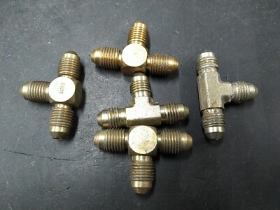 (Lot of 5) 2603-04-04-04 1/4'' JIC-04 Hydraulic Union Tee