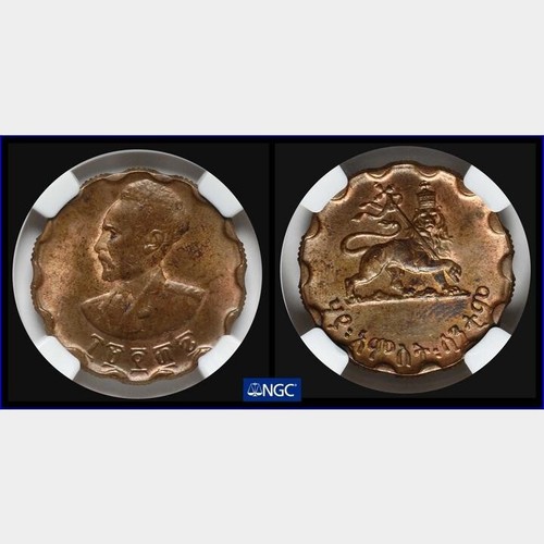 EE 1936, 1944 Ethiopia 25 Santeem, NGC MS 61 - Picture 4 of 4