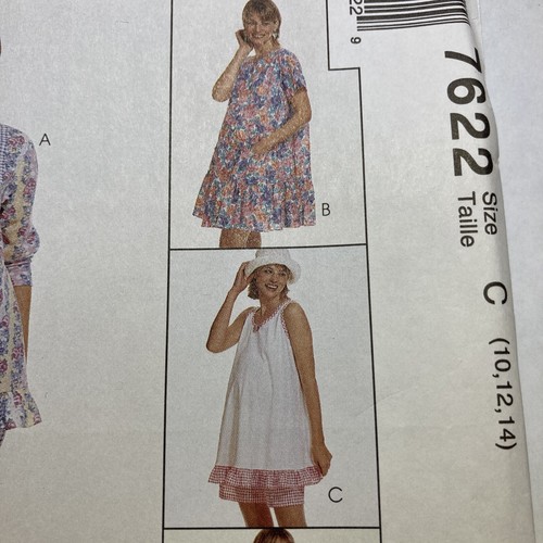 MCCALL'S Sewing Pattern 7622 Size 10-14 Maternity Top Dress leggings Shorts Vtg - Picture 3 of 8