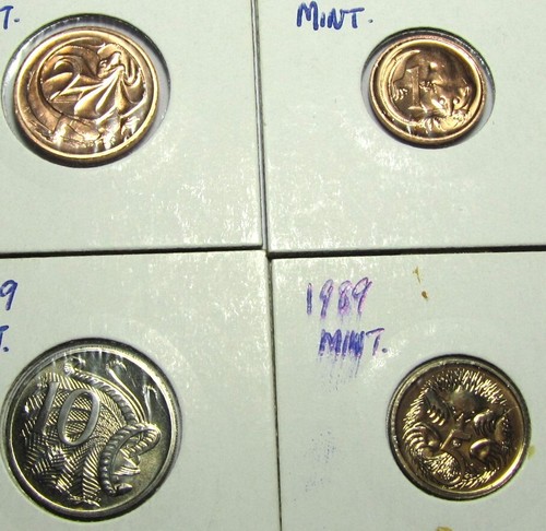 1989 Australian RAM Mint Set - 1, 2, 5 and 10 Cent - FDC - Picture 3 of 4