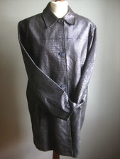 Real Leather Coat 18 Trench Jacket Long Shiny Snake Purple Metallic Beth Terrell