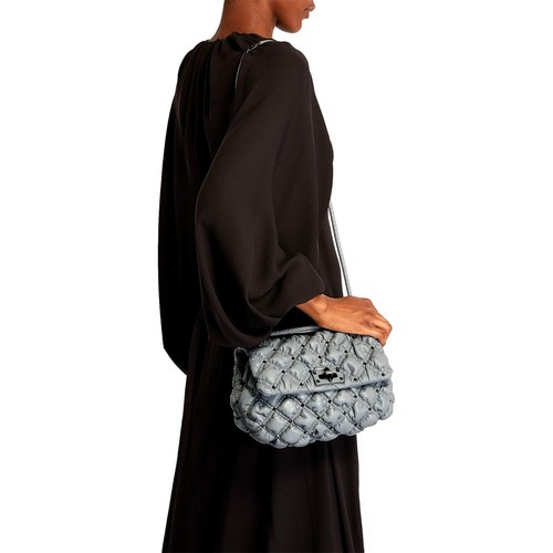 Valentino Garavani Spikeme Gray Studded Leather Medium Crossbody Bag New - Bild 3 von 10