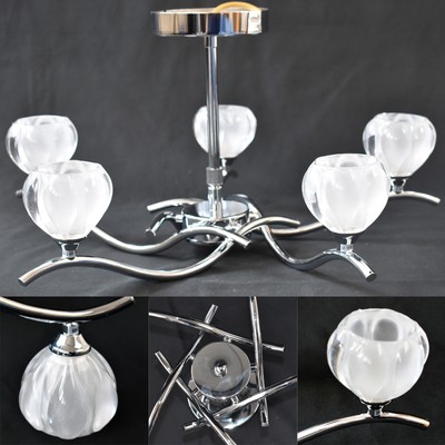 Tiffany 5 Way Modern Silver Chrome Polished Lounge Bedroom