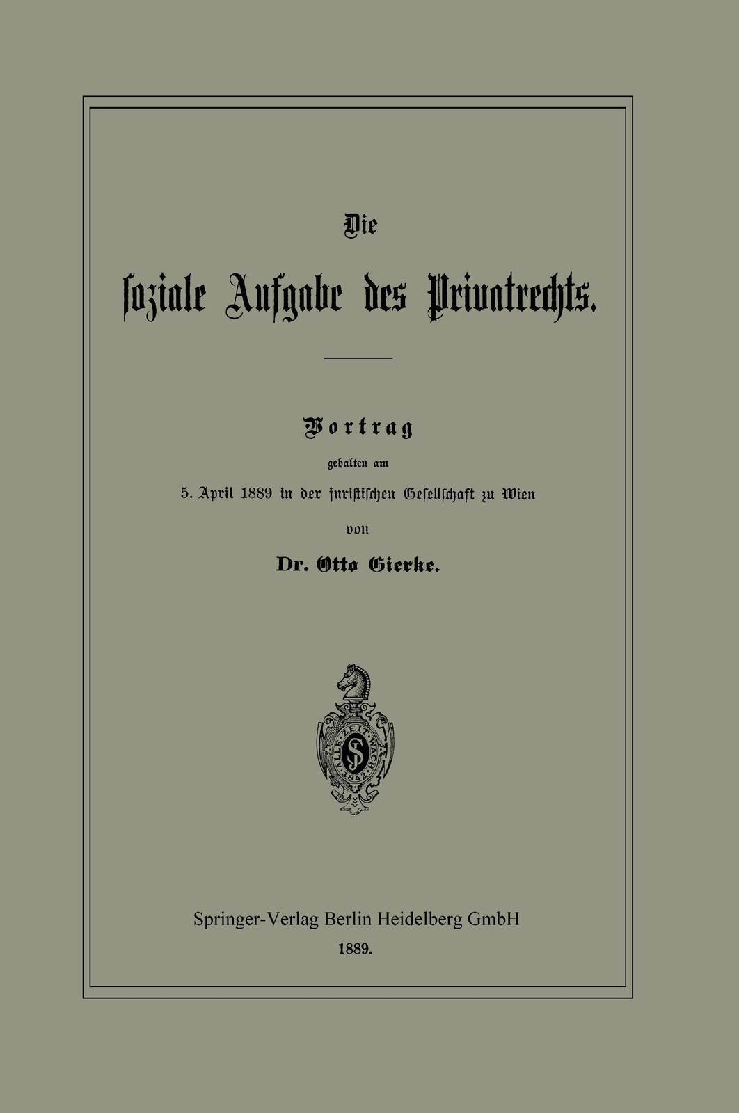 Thumbnail - Die Soziale Aufgabe Des Privatrechts Otto Gierke Taschenbuch Paperback