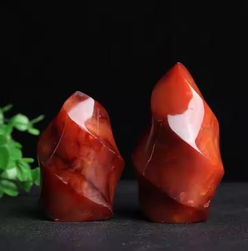 Carnelian Flame Crystal Tower Red Agate Flame Tower Energy Reiki Collector Decor - Picture 3 of 5