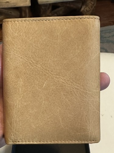 Montana West Light Brown Tan Khaki Trifold Leather Wallet W/ Magnetic Closure - Picture 7 of 7