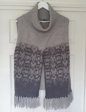 Desigual Knit Poncho Snake Pattern Chunky Tassel Roll Neck One Size