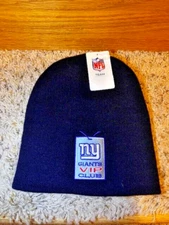 NFL APPAREL NEW YORK GIANTS VIP CLUB EMBROIDERED BEANIE WINTER HAT NWT navy