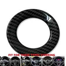 Carbon Fiber Print Steering Wheel Emblem Ring Cover Fits 10-23 Golf Polo GTi R