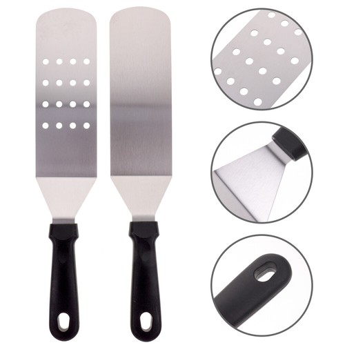 2 Pcs Frying Spatula Set Griddle Spatulas Bbq Scraper Pancake Flipper - Picture 12 of 12