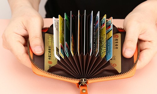 GENUINE LEATHER SUPER CREDIT CARD HOLDER RFID PROTECTION HANDY ZIPPER WALLET - Picture 5 of 12