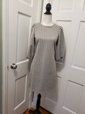 LOFT Outlet Geometric Print Shift Dress Size Small, Classic, Metallic Fiber,...