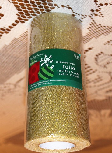 Choice of 7 Colors 6” Christmas tulle Red White Gold Silver Green Solid Glitter - Picture 4 of 15
