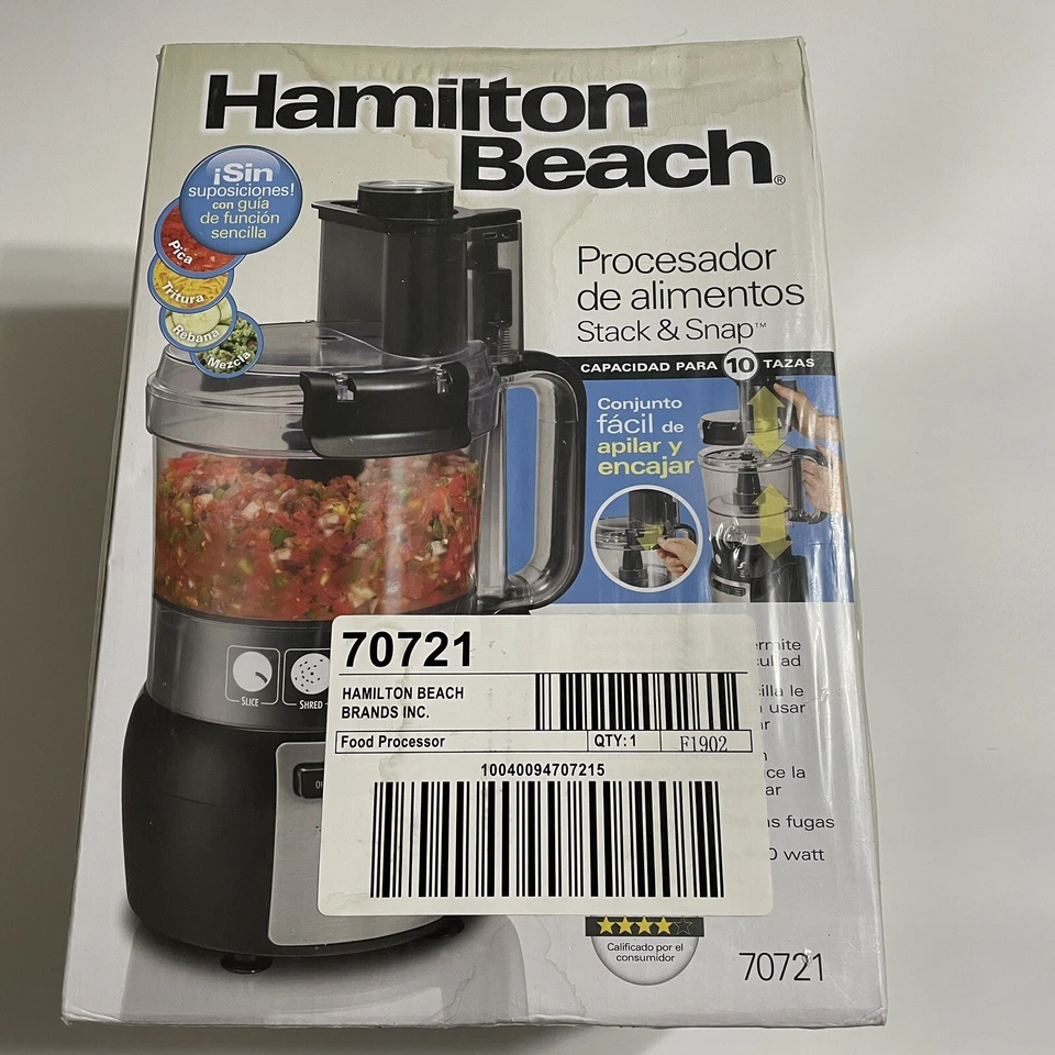 Hamilton Beach 10-Cup Food Processor with Bowl Scraper New in Box SEALED - Image 4 of 4