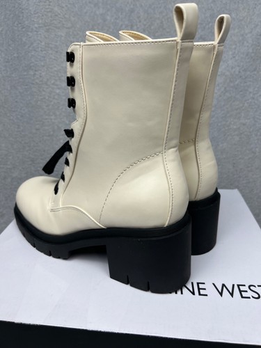 Y2k Nine West Platform Chunky Combat Boots Womens Lace Up 9.5 Gothic Punk - Picture 5 of 10