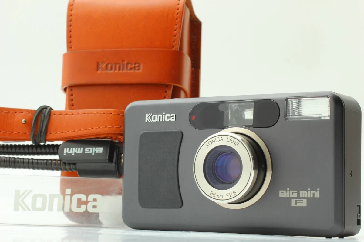 [Top MINT w/ Case Strap tripod] Konica BIG mini F Black model From JAPAN