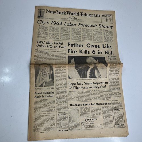 Newspaper Pope Paul VI Holy Land News Paper Lot January 1964 Various Sources - Picture 4 of 15