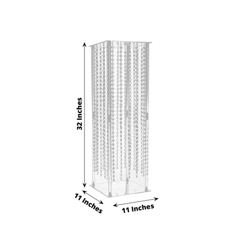 32 in Clear Acrylic Wedding Centerpiece STAND Hanging Crystal Beads Party Events - Picture 2 of 9