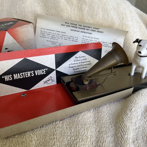 RCA “his Masters Voice” Nipper Salt And Pepper Shaker Set In Box.see Description - Picture 4 of 23