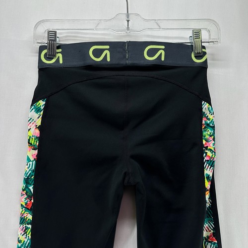 GapFit Capri Leggings Women Sz XS Gfast Floral Panel Elastic Waist Stretch Black - Bild 5 von 11
